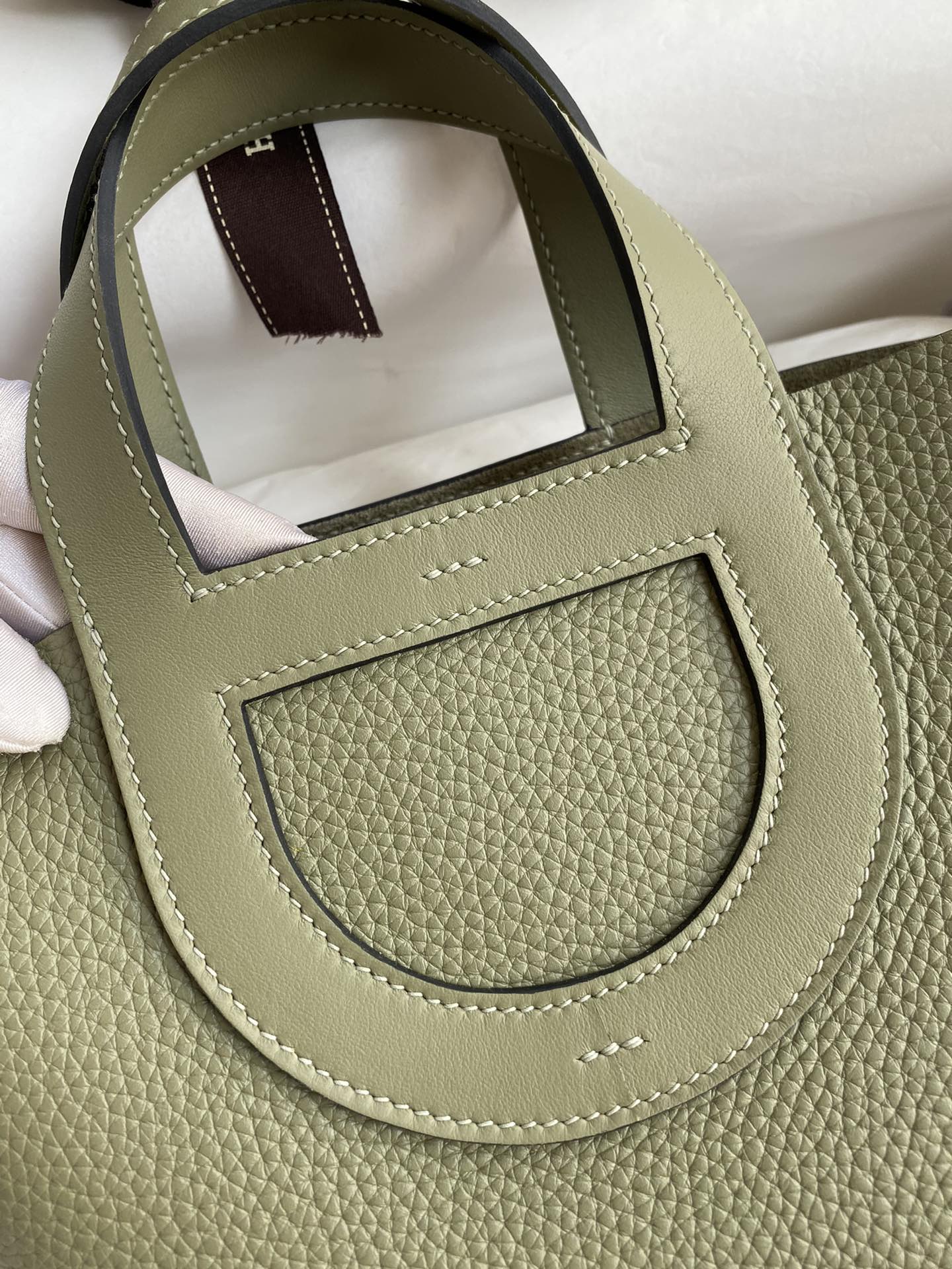 Hermes In The Loop 18 Bag In Sauge Clemence Leather